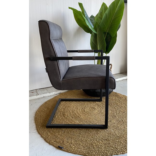 WoonMax Eettafelstoel Logan Zorro - Cognac, Antraciet en Groen