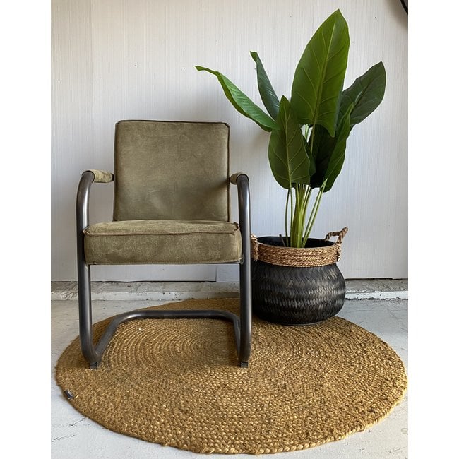 Tower Living Eettafelstoel Volano - Groen, cognac en antraciet