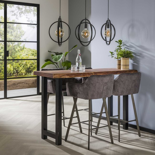 WoonStijl Barstoel armleuning Grijs Velours