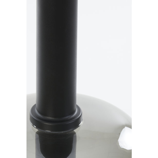 Light en Living Hanglamp Ø16x26 cm LEKAR zwart+smoke glas