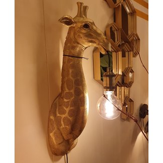 Light en Living Wandlamp Giraffe goud of zwart