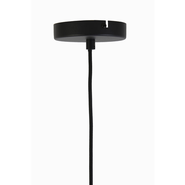 Light en Living Hanglamp Ø21x37 cm LEKAR zwart+smoke glas