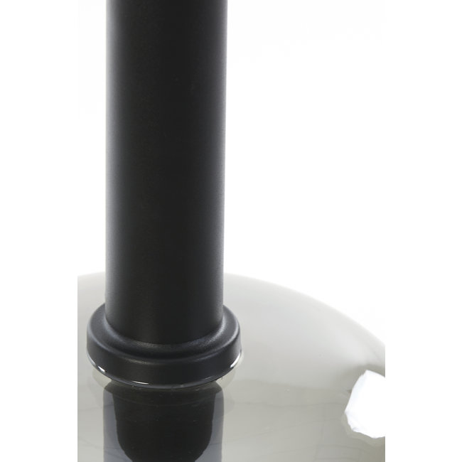 Light en Living Hanglamp Ø21x37 cm LEKAR zwart+smoke glas