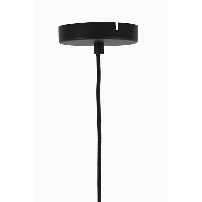 Light en Living Hanglamp Ø22x52 cm LEKAR zwart+smoke glas