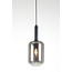 Light en Living Hanglamp Ø22x52 cm LEKAR zwart+smoke glas