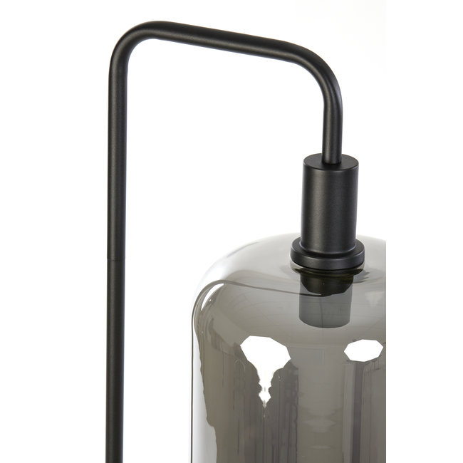 Light en Living Vloerlamp 32x28x155 cm LEKAR zwart+smoke glas hoog