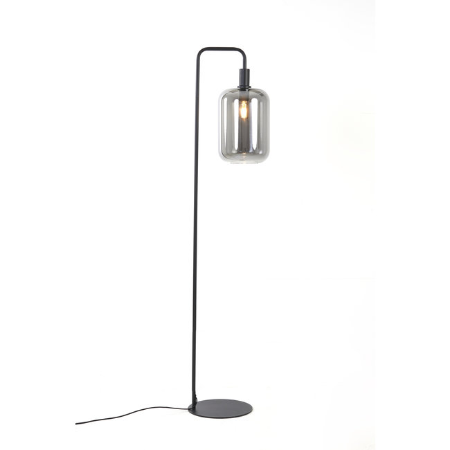 Light en Living Vloerlamp 32x28x155 cm LEKAR zwart+smoke glas hoog