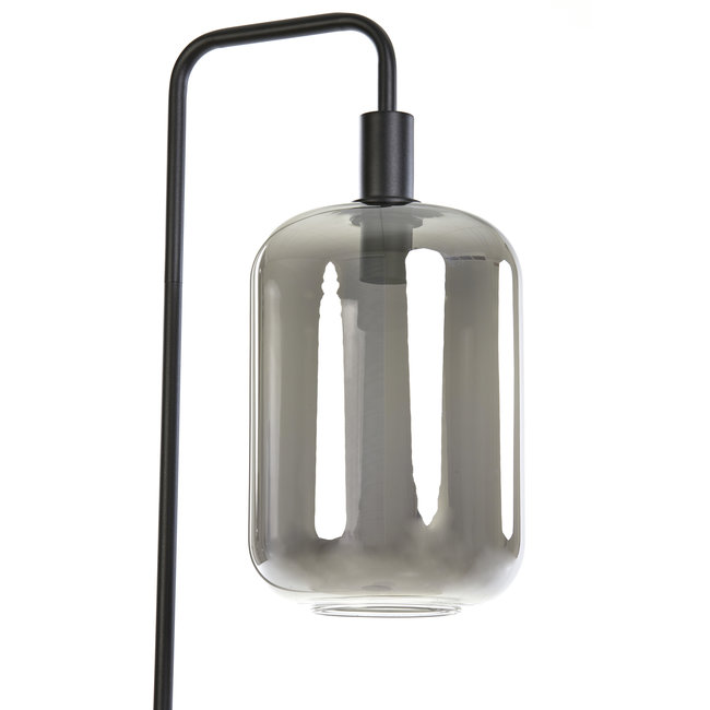 Light en Living Vloerlamp 32x28x155 cm LEKAR zwart+smoke glas hoog