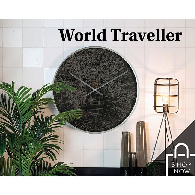 Thomas Kent Klok World Traveller S zwart - Ø53CM