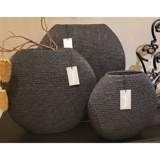 Light en Living Vaas deco MASHABA zwart - diverse afmetingen