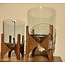 Light en Living Vaas op voet JACE glas+hout bruin - 2 afmetingen