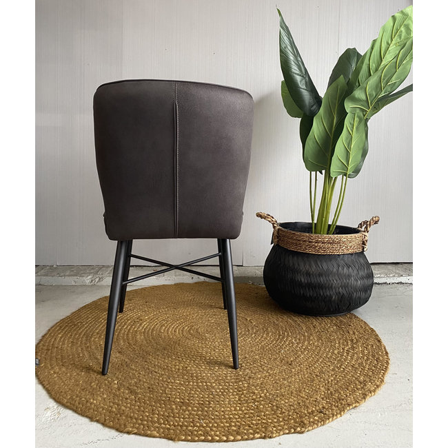 WoonMax Eettafelstoel Beauty Zorro - Cognac, Antraciet en Groen