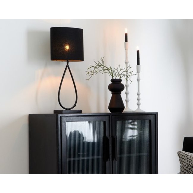 Light en Living Lampenkap ovaal recht Livigno zwart - diverse maten