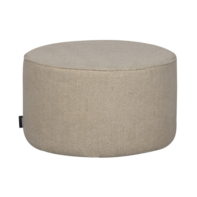 Woood Sara Poef Laag Teddy Off White 36xØ60