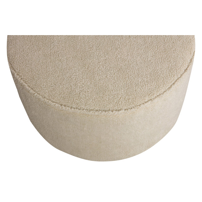 Woood Sara Poef Laag Teddy Off White 36xØ60