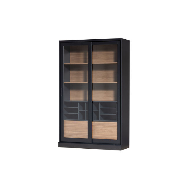Woood James Vitrinekast Noten/zwart [fsc]
