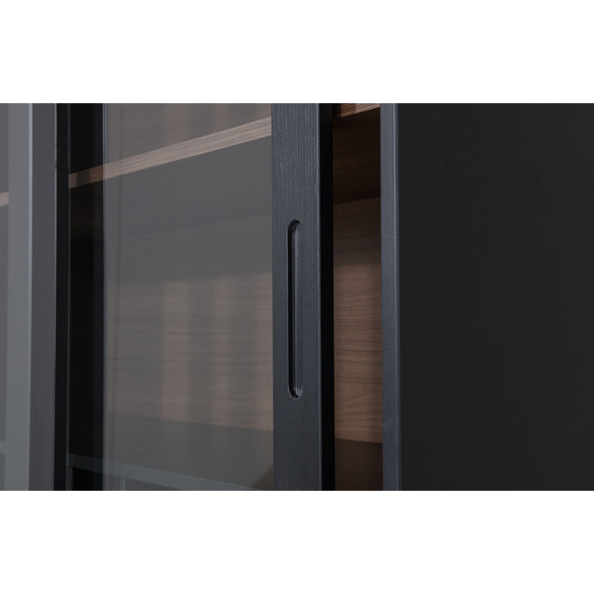 Woood James Vitrinekast Noten/zwart [fsc]