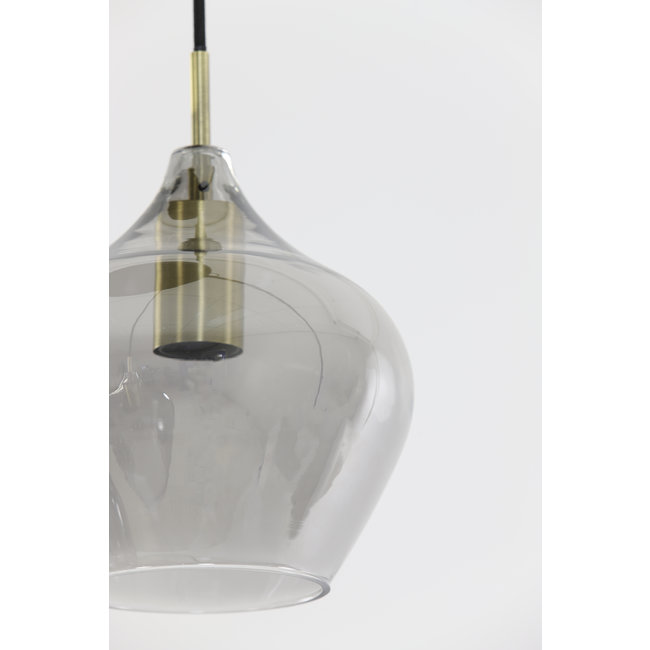 Light en Living Hanglamp 5L Ø61x66 cm RAKEL antiek  brons+smoke