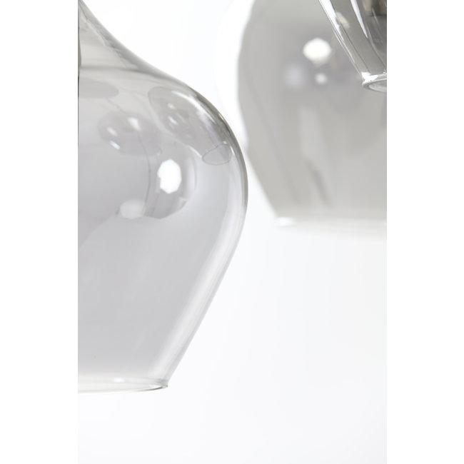 Light en Living Hanglamp 5L Ø61x66 cm RAKEL antiek  brons+smoke