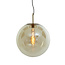 Light en Living Hanglamp Medina antiek  brons + glas amber - 2 maten
