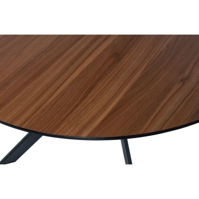 Woood Bruno Eettafel Rond Mdf Walnoot Ø120cm