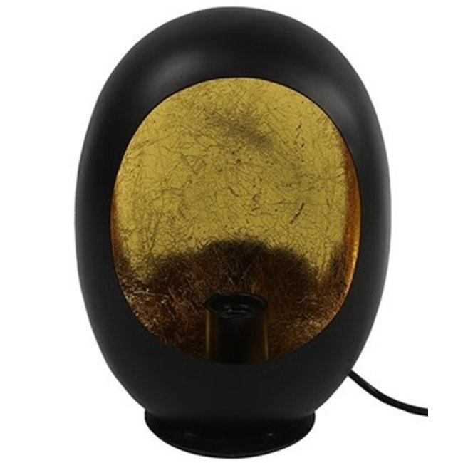 Countryfield Tafellamp E27 Eggy zwart goud groot