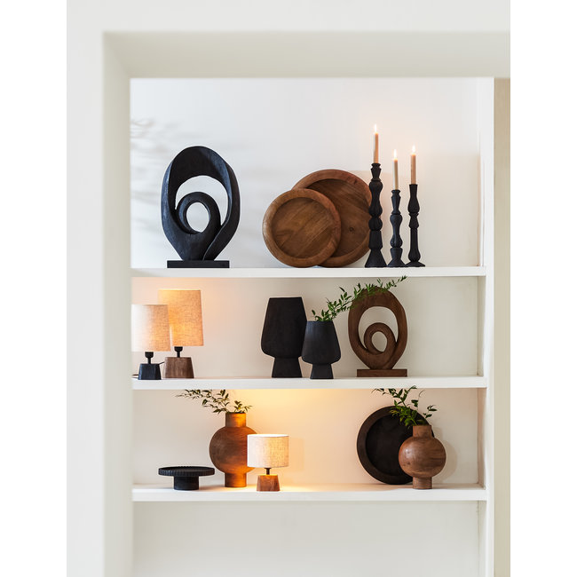 Light en Living Kandelaar TAVOLA hout mat  zwart - diverse afmetingen