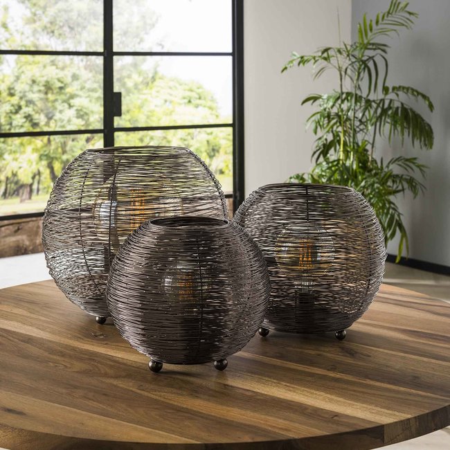 WoonStijl Tafellamp Ø40 web XL Zwart Nikkel