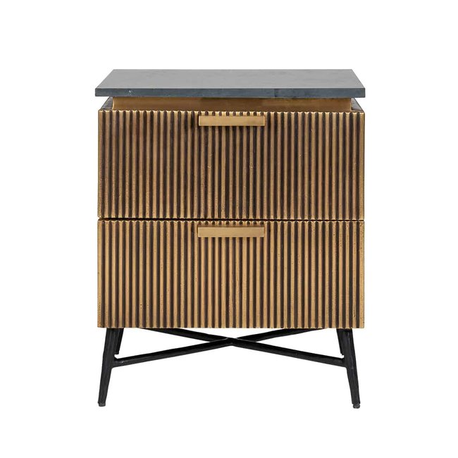 Richmond Interiors  Nachtkastje Ironville 2-laden (Gold)