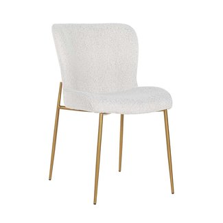 Richmond Interiors  Stoel Odessa White Bouclé / Brushed Gold (Copenhagen 900 Bouclé White)