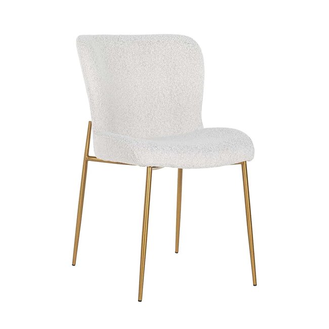 Richmond Interiors  Stoel Odessa White Bouclé / Brushed Gold (Copenhagen 900 Bouclé White)