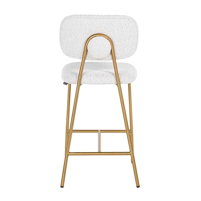 Richmond Interiors  Counterstoel Xenia White Bouclé / Brushed Gold (Copenhagen 900 Bouclé White)