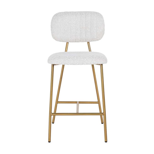Richmond Interiors  Counterstoel Xenia White Bouclé / Brushed Gold (Copenhagen 900 Bouclé White)
