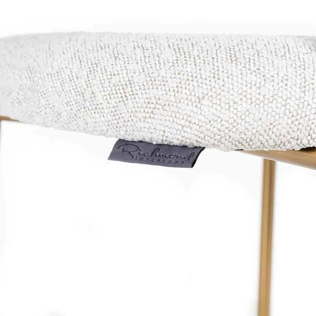 Richmond Interiors  Counterstoel Xenia White Bouclé / Brushed Gold (Copenhagen 900 Bouclé White)