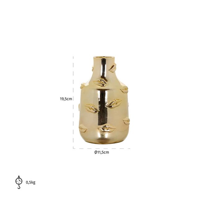 Richmond Interiors  Vaas Kisses goud klein (Gold)