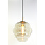 Light en Living Hanglamp MISTY goud+glas  amber goud - 2 maten