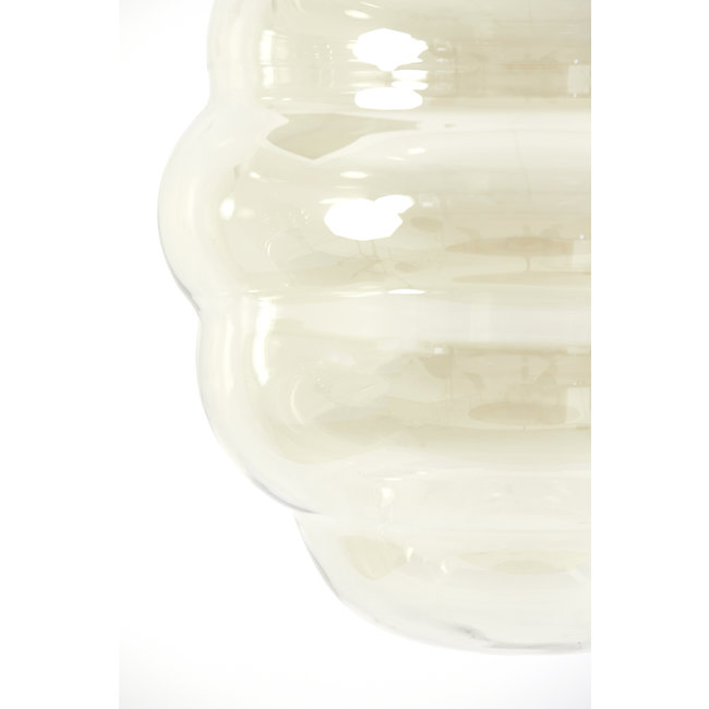 Light en Living Hanglamp MISTY goud+glas  amber goud - 2 maten