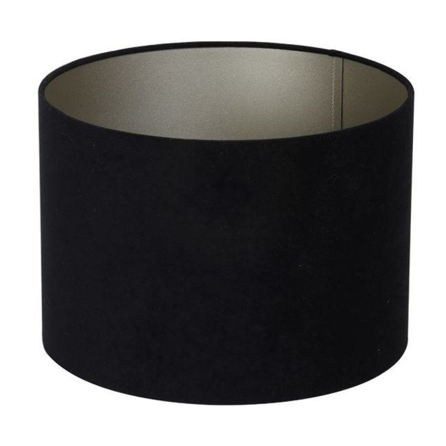 Light en Living Lampenkap cilinder VELOURS zwart-taupe - diverse maten