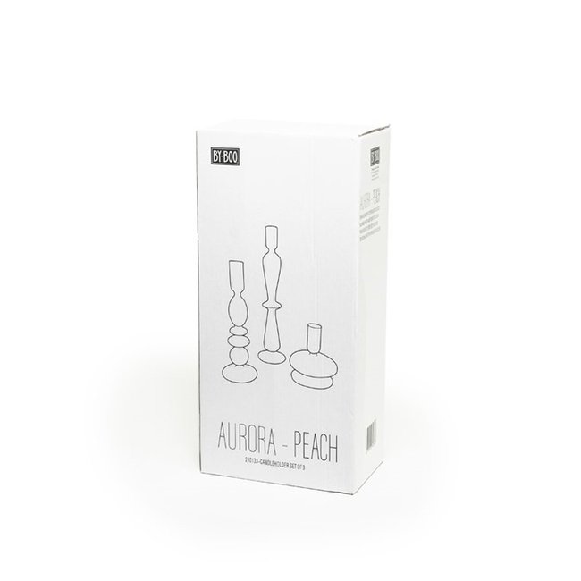 By Boo Set van 3 kandelaren Aurora Peach