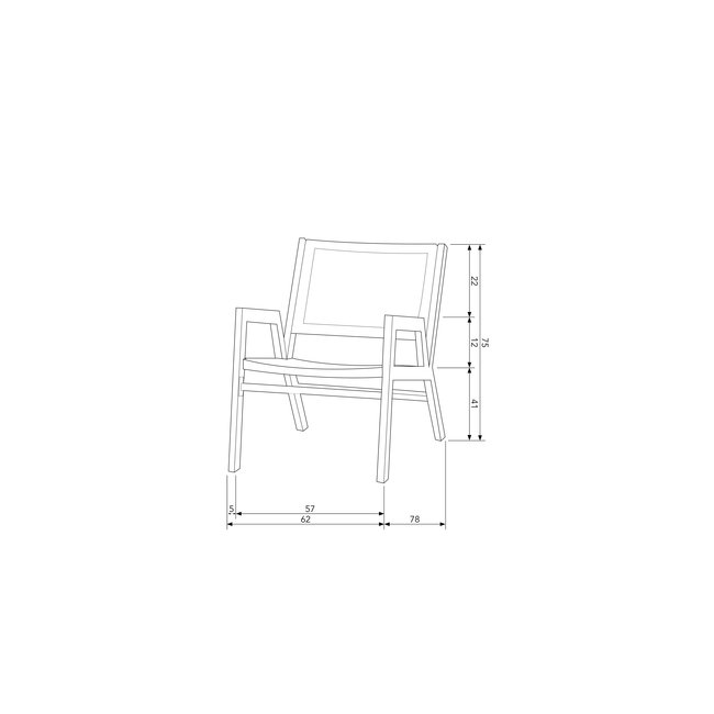 Woood Pem Fauteuil Met Armleuning Aluminium Zwart