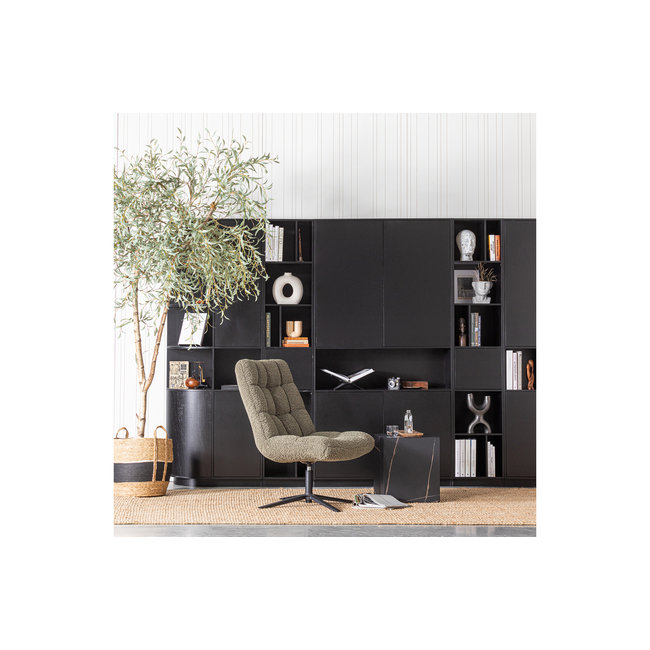 Woood Finca Opbergkast Rond Links 78 Cm Zwart [fsc]