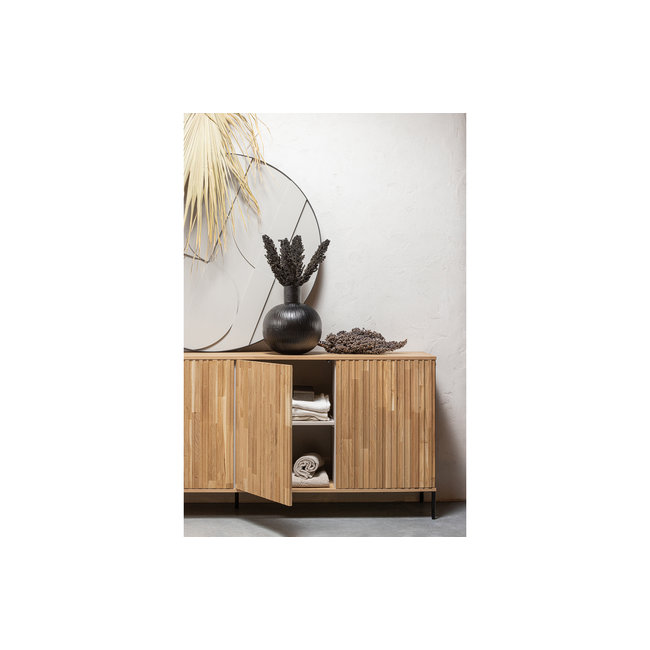 Woood New Gravure Dressoir 200 Cm Eiken Blanke Lak [fsc]