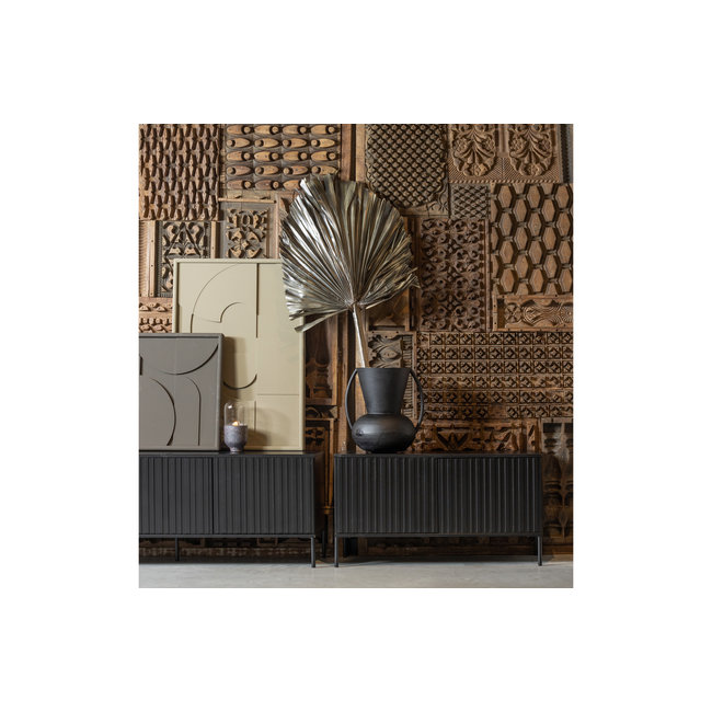 Woood New Gravure Tv Meubel 100 Cm Grenen Zwart [fsc]