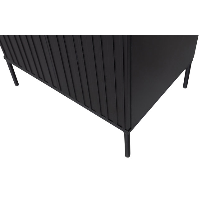 Woood New Gravure Hoge Kast Met Lade Grenen Zwart [fsc]