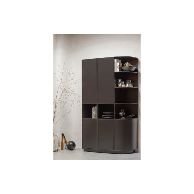 Woood Finca Opbergkast Rond Rechts 78 Cm Zwart [fsc]