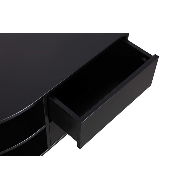 Woood Finca Tv Meubel Rond Links 78 Cm Grenen Zwart [fsc]