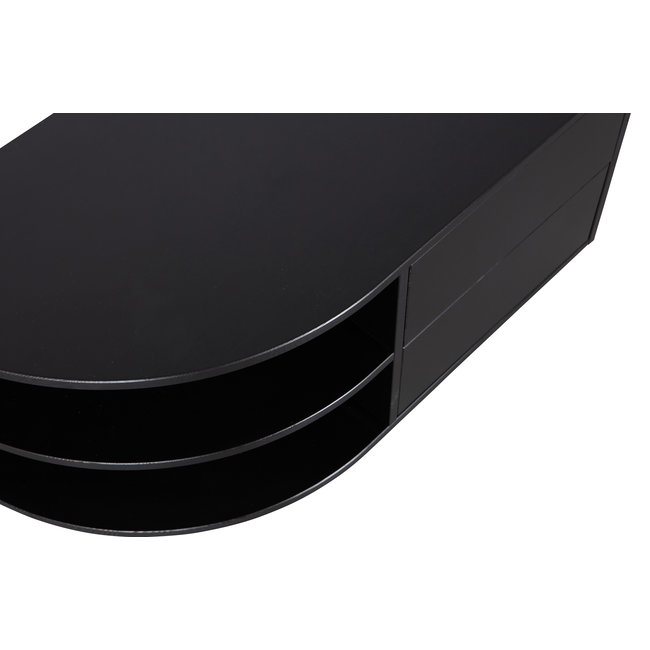 Woood Finca Tv Meubel Rond Links 78 Cm Grenen Zwart [fsc]