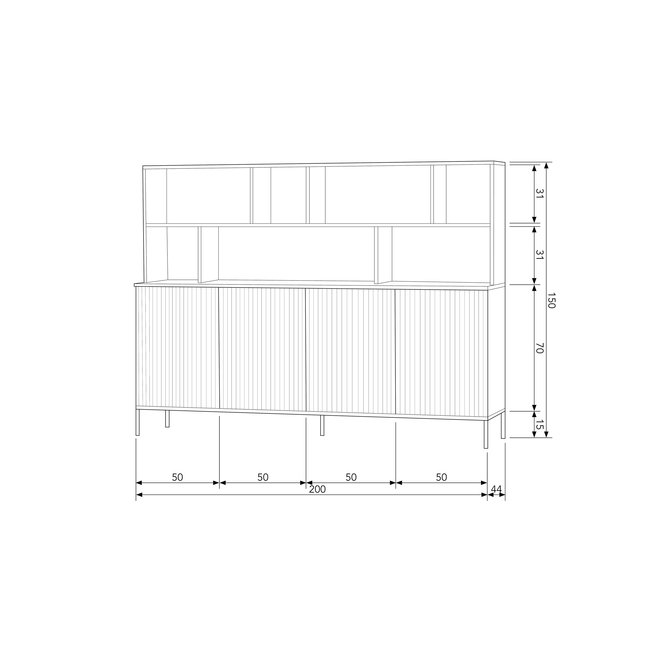 Woood New Gravure Wandkast Eiken Blanke Lak [fsc]