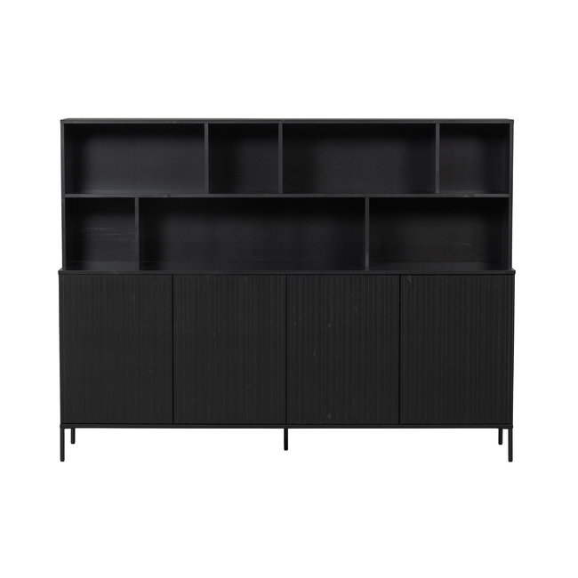 Woood New Gravure Wandkast Grenen Zwart [fsc]