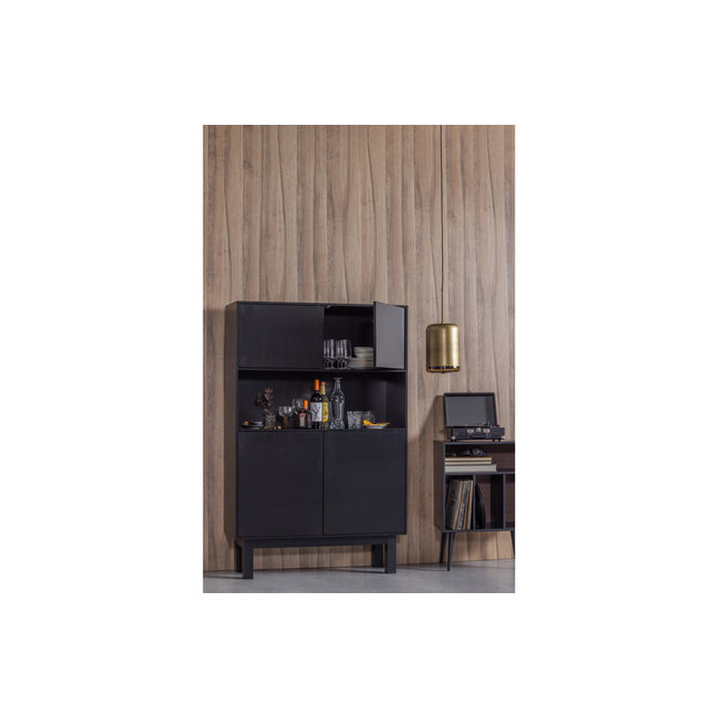 Woood Finca Buffet-/ Drankkast Grenen Diep Zwart [fsc]